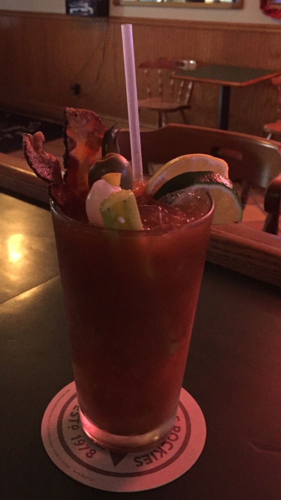 Maynard's loaded Bloody Mary with bacon, lime and pickle